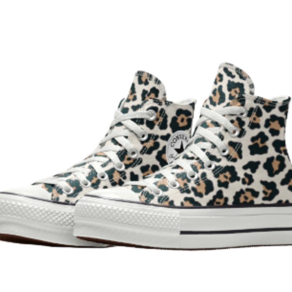 Cheetah print high top converse